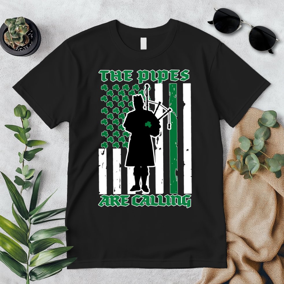 The Piped Are Call St Pattys Day Irish Flag Premium T-Shirt