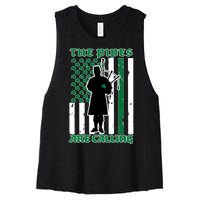 The Piped Are Call St Pattys Day Irish Flag Women's Racerback Cropped Tank