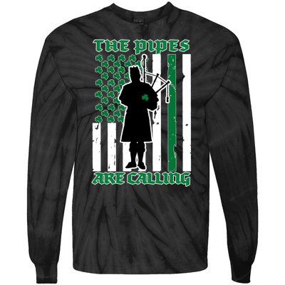 The Piped Are Call St Pattys Day Irish Flag Tie-Dye Long Sleeve Shirt