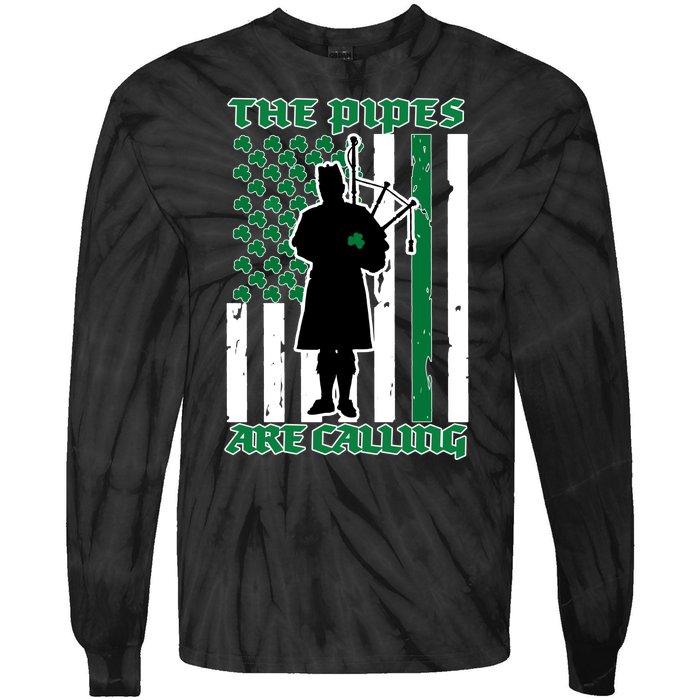 The Piped Are Call St Pattys Day Irish Flag Tie-Dye Long Sleeve Shirt