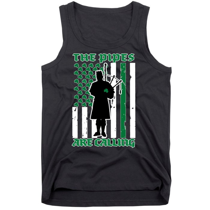 The Piped Are Call St Pattys Day Irish Flag Tank Top