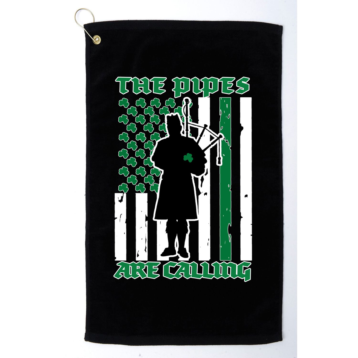 The Piped Are Call St Pattys Day Irish Flag Golf Towel