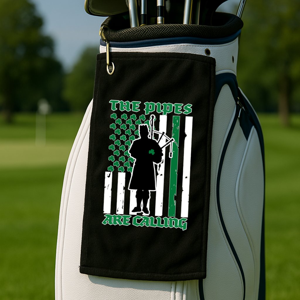 The Piped Are Call St Pattys Day Irish Flag Golf Towel