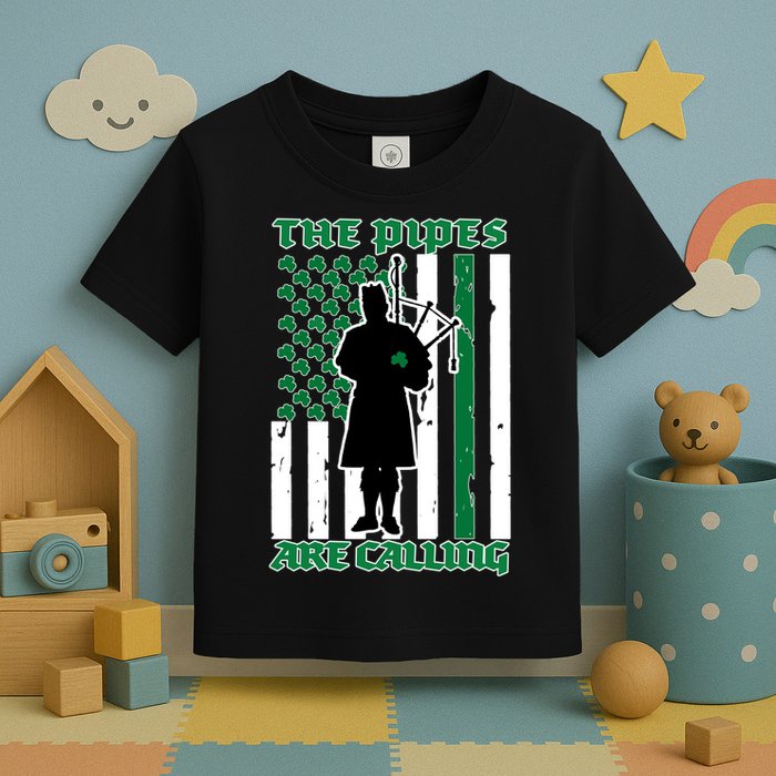 The Piped Are Call St Pattys Day Irish Flag Toddler T-Shirt