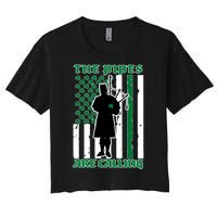 The Piped Are Call St Pattys Day Irish Flag Women's Crop Top Tee