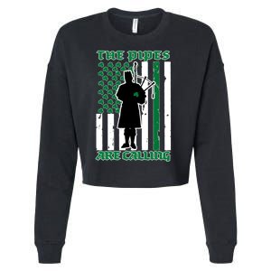 The Piped Are Call St Pattys Day Irish Flag Cropped Pullover Crew