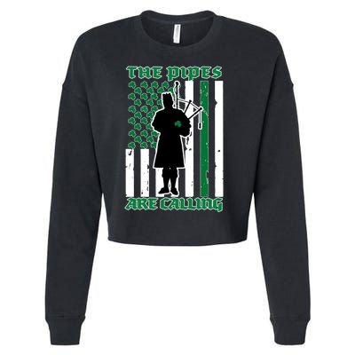 The Piped Are Call St Pattys Day Irish Flag Cropped Pullover Crew