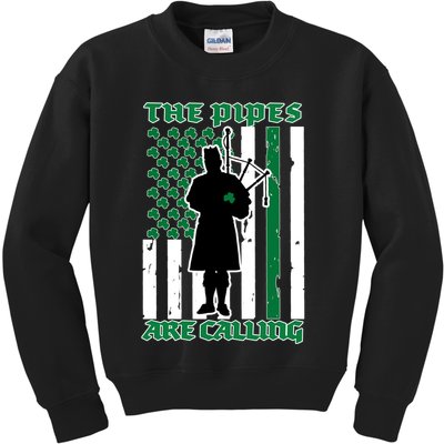 The Piped Are Call St Pattys Day Irish Flag Kids Sweatshirt