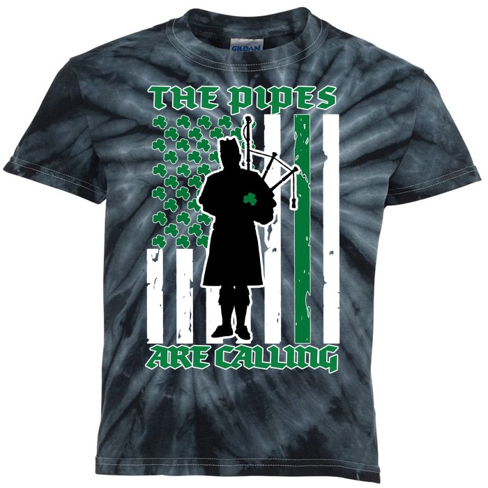 The Piped Are Call St Pattys Day Irish Flag Kids Tie-Dye T-Shirt