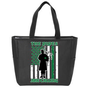 The Piped Are Call St Pattys Day Irish Flag Zip Tote Bag