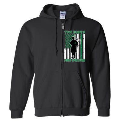 The Piped Are Call St Pattys Day Irish Flag Full Zip Hoodie