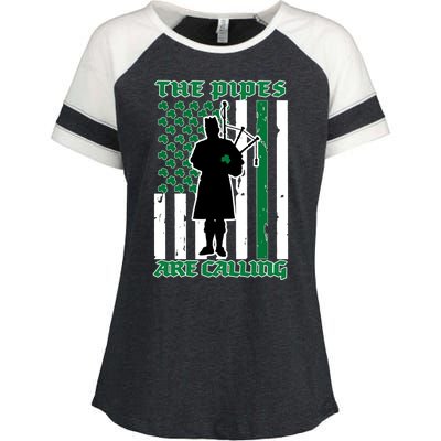 The Piped Are Call St Pattys Day Irish Flag Enza Ladies Jersey Colorblock Tee