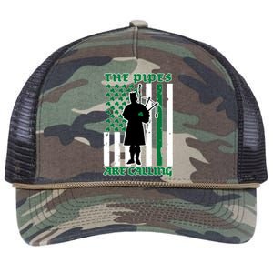 The Piped Are Call St Pattys Day Irish Flag Retro Rope Trucker Hat Cap