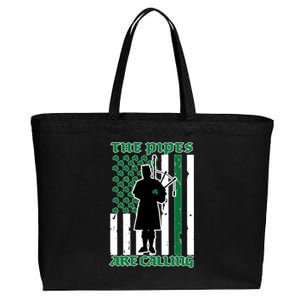 The Piped Are Call St Pattys Day Irish Flag Cotton Canvas Jumbo Tote