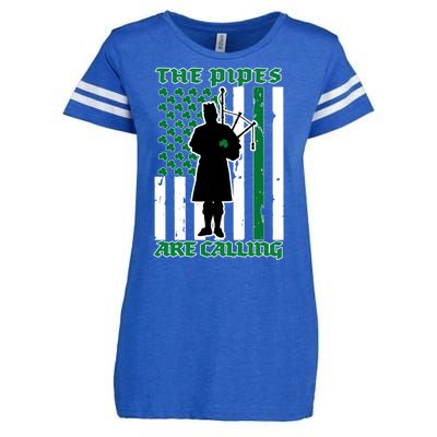 The Piped Are Call St Pattys Day Irish Flag Enza Ladies Jersey Football T-Shirt