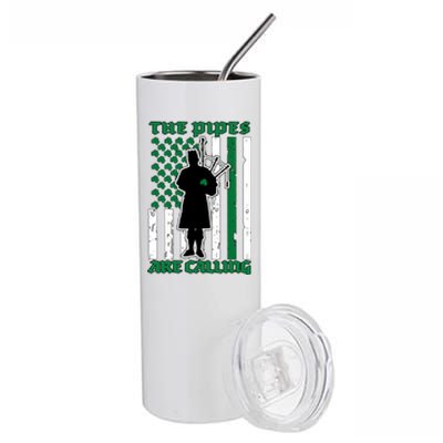 The Piped Are Call St Pattys Day Irish Flag Stainless Steel Tumbler