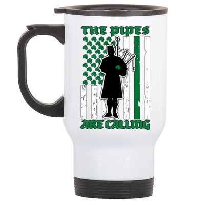 The Piped Are Call St Pattys Day Irish Flag Stainless Steel Travel Mug