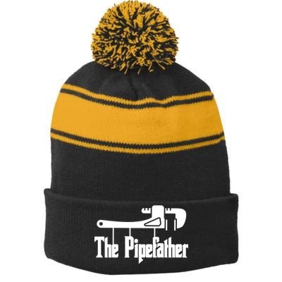 The Pipefather  Stripe Pom Pom Beanie