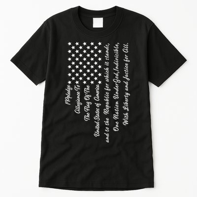 The Pledge of Allegiance American Flag Tall T-Shirt