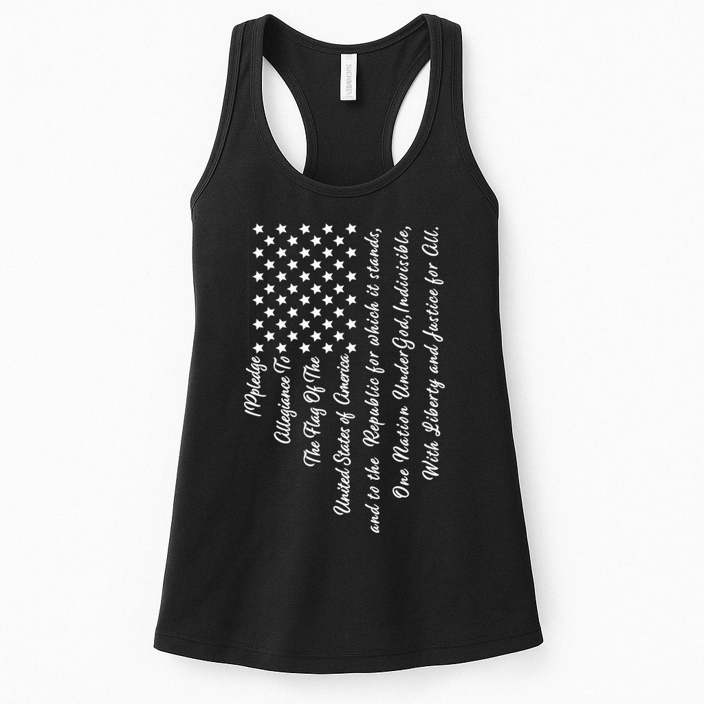 The Pledge of Allegiance American Flag Womens Tank Top
