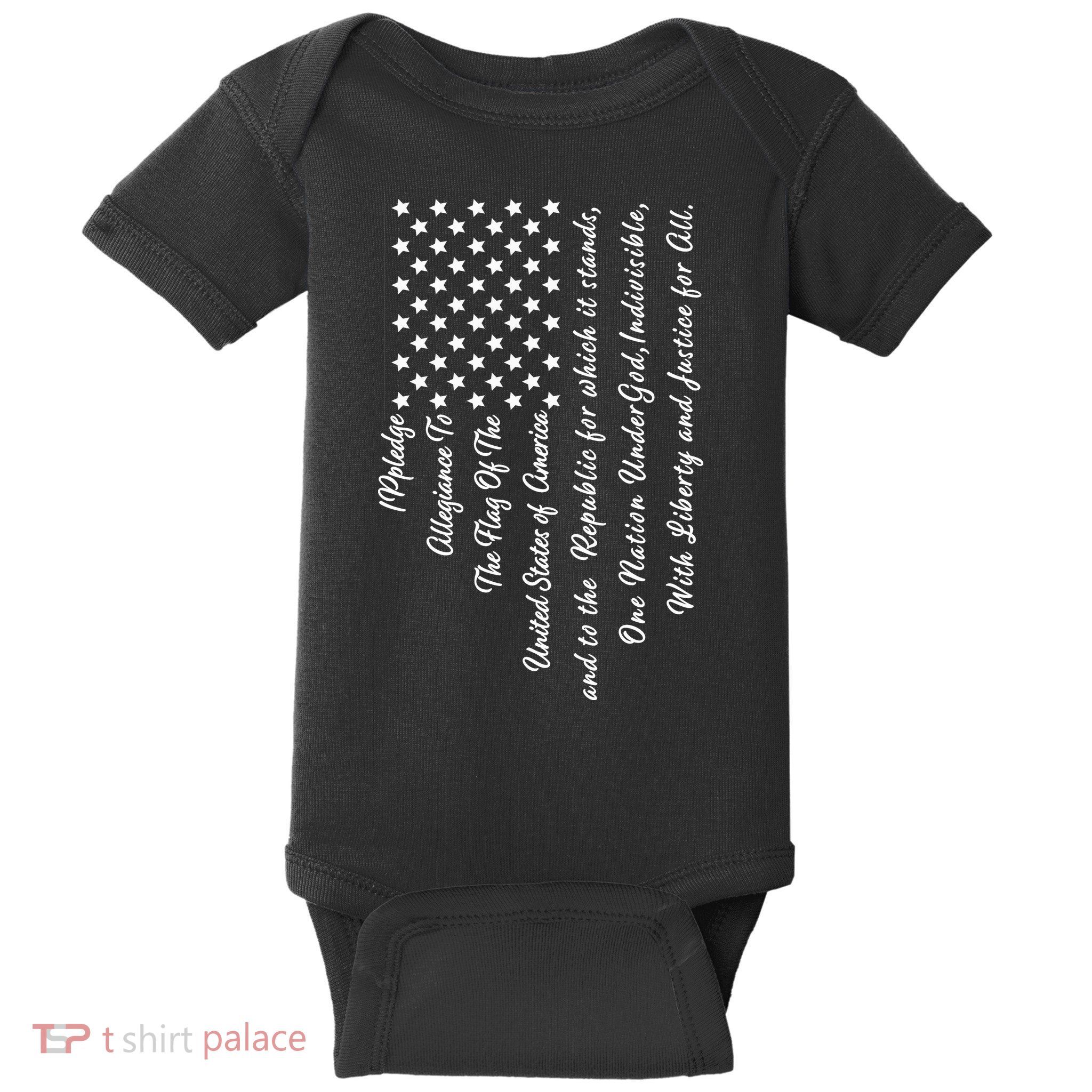 The Pledge of Allegiance American Flag Baby Bodysuit