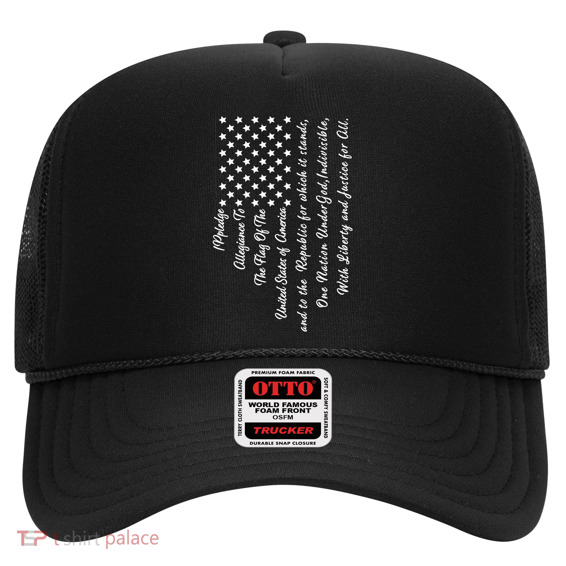 The Pledge of Allegiance American Flag Trucker Hat
