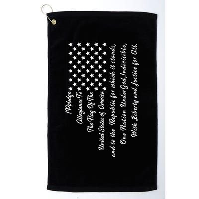The Pledge of Allegiance American Flag Golf Towel