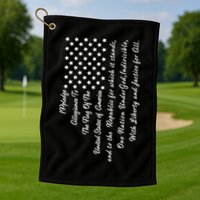 The Pledge of Allegiance American Flag Golf Towel