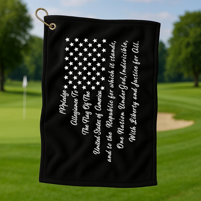The Pledge of Allegiance American Flag Golf Towel