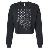The Pledge of Allegiance American Flag Cropped Pullover Crew