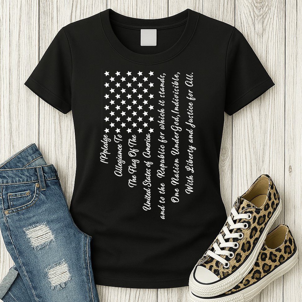 The Pledge of Allegiance American Flag Womens T-Shirt