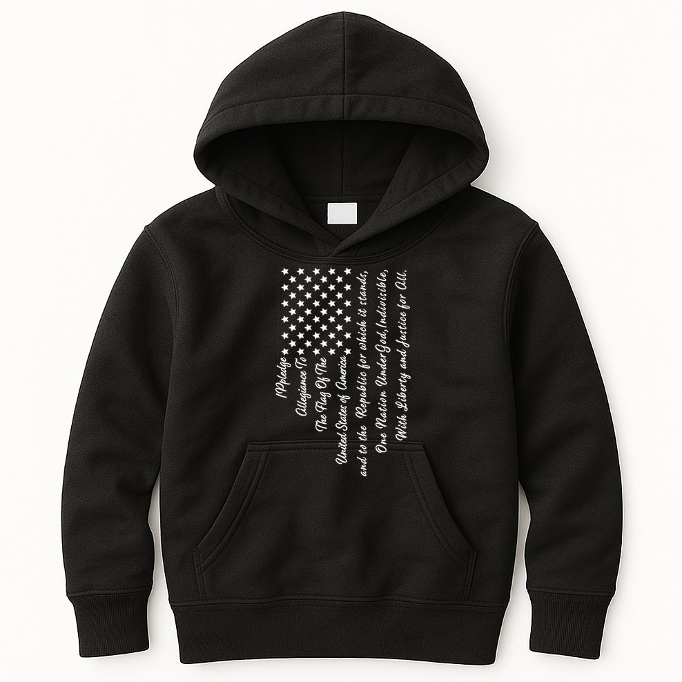 The Pledge of Allegiance American Flag Kids Hoodie
