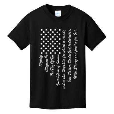 The Pledge of Allegiance American Flag Kids T-Shirt
