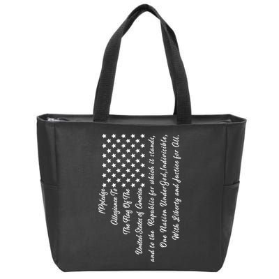 The Pledge of Allegiance American Flag Zip Tote Bag