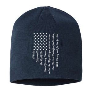 The Pledge of Allegiance American Flag Sustainable Beanie