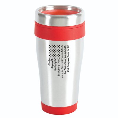 The Pledge of Allegiance American Flag 16oz Travel Tumbler