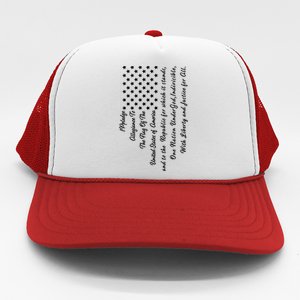 The Pledge of Allegiance American Flag Trucker Hat