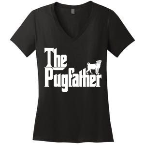 The Pugfather Women's V-Neck T-Shirt