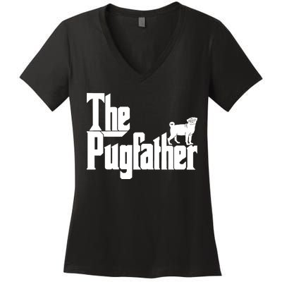 The Pugfather Women's V-Neck T-Shirt