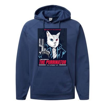 The Purrinator Film Performance Fleece Hoodie