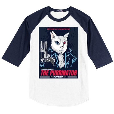 The Purrinator Film Baseball Sleeve Shirt