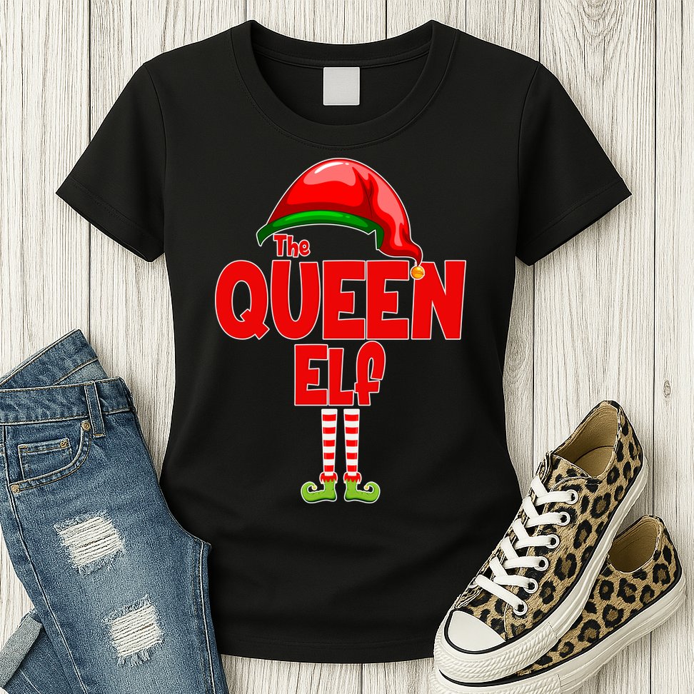 The Queen Elf Christmas Womens T-Shirt