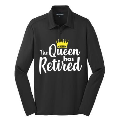 The Queen Has Retired Silk Touch Performance Long Sleeve Polo