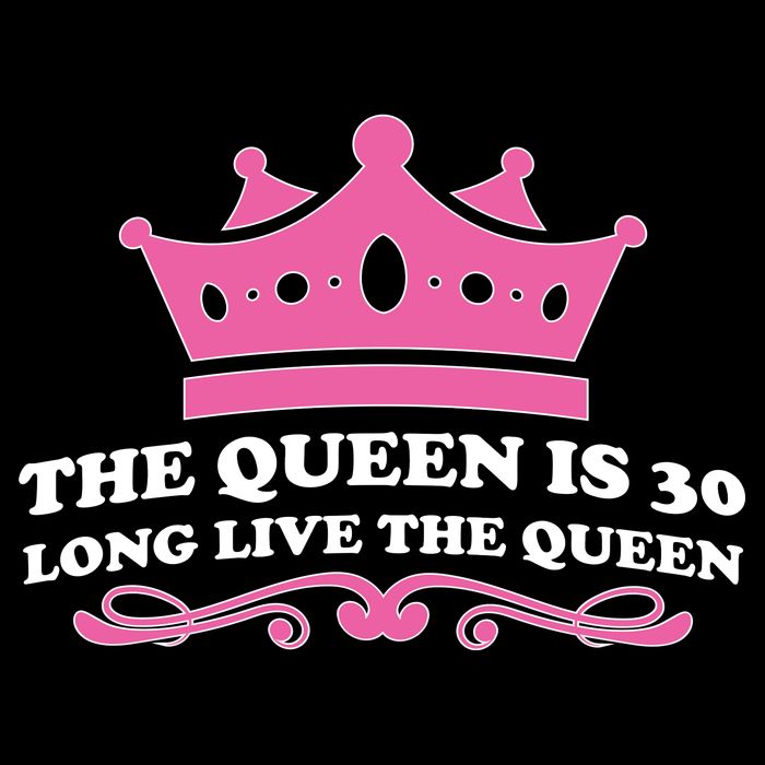 The Queen Is 30 Funny 30th Birthday Drawstring Bag
