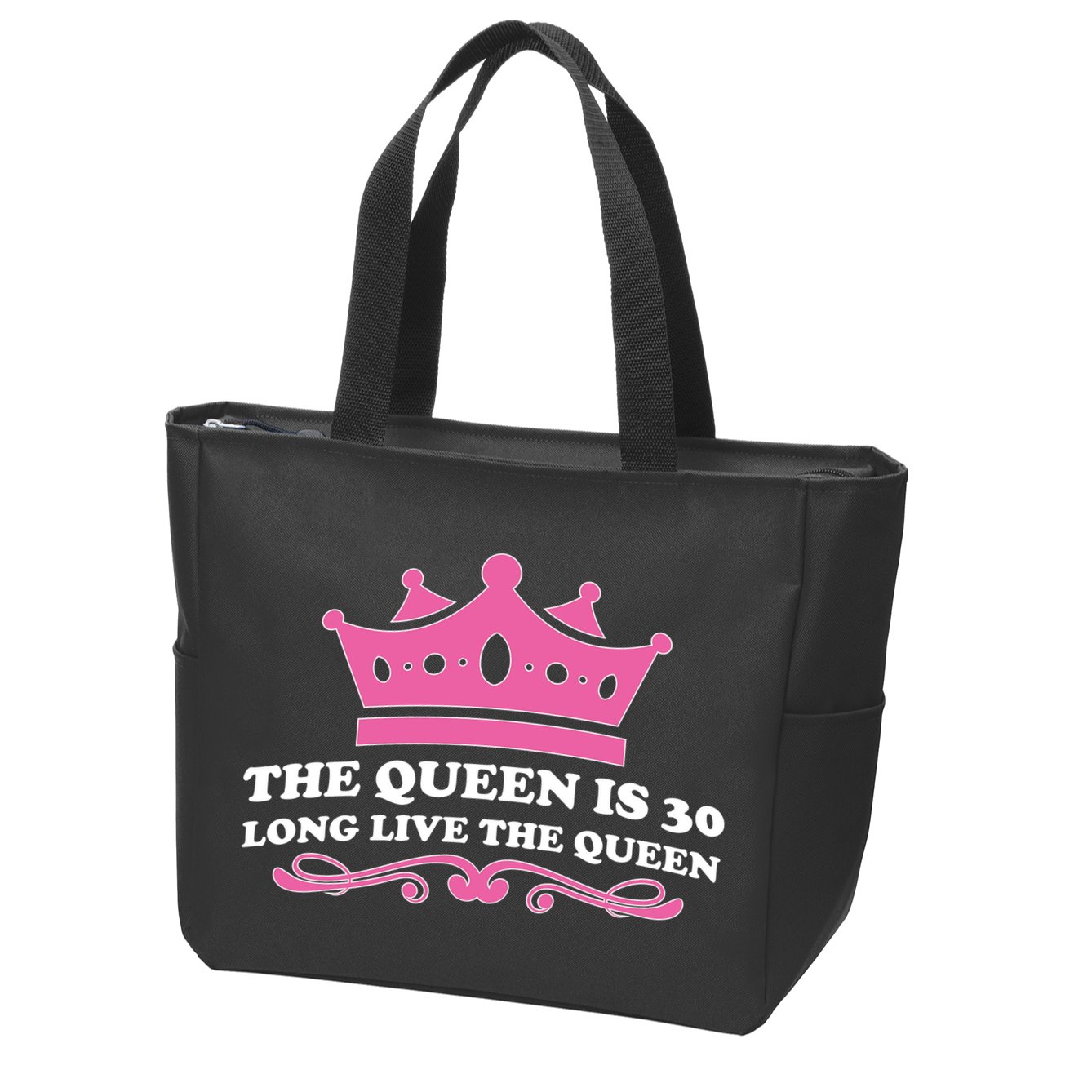 The Queen Is 30 Funny 30th Birthday Zip Tote Bag