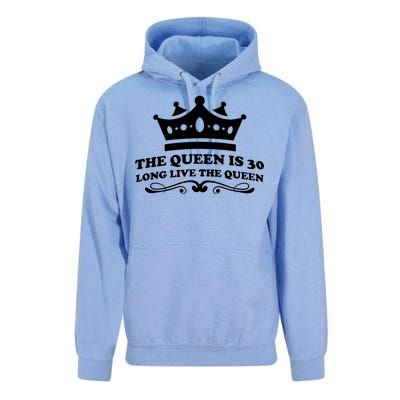 The Queen Is 30 Funny 30th Birthday Unisex Surf Hoodie