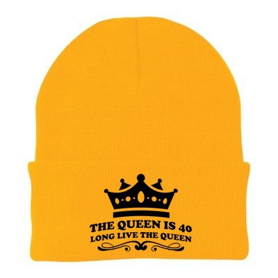 The Queen Is 40 Funny 40th Birthday Knit Cap Winter Beanie