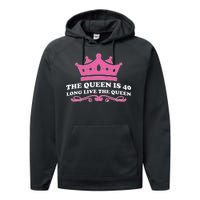 The Queen Is 40 Funny 40th Birthday Performance Fleece Hoodie