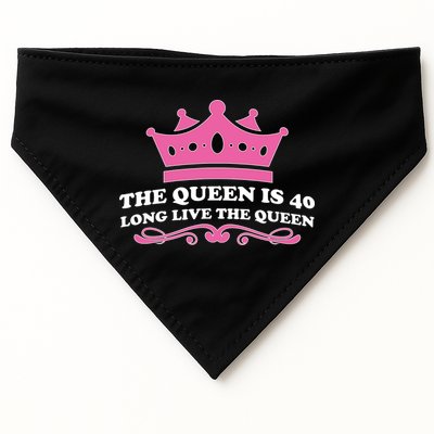 The Queen Is 40 Funny 40th Birthday USA-Made Doggie Bandana