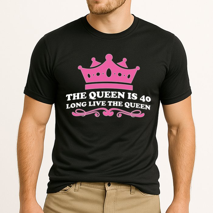 The Queen Is 40 Funny 40th Birthday Cooling Performance Crew T-Shirt